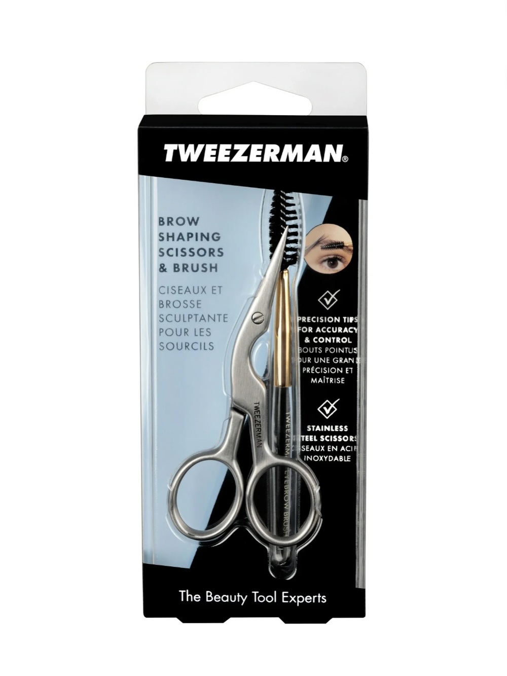 Tweezerman Brow Shaping Scissors and Brush 2 Piece Kit NWT